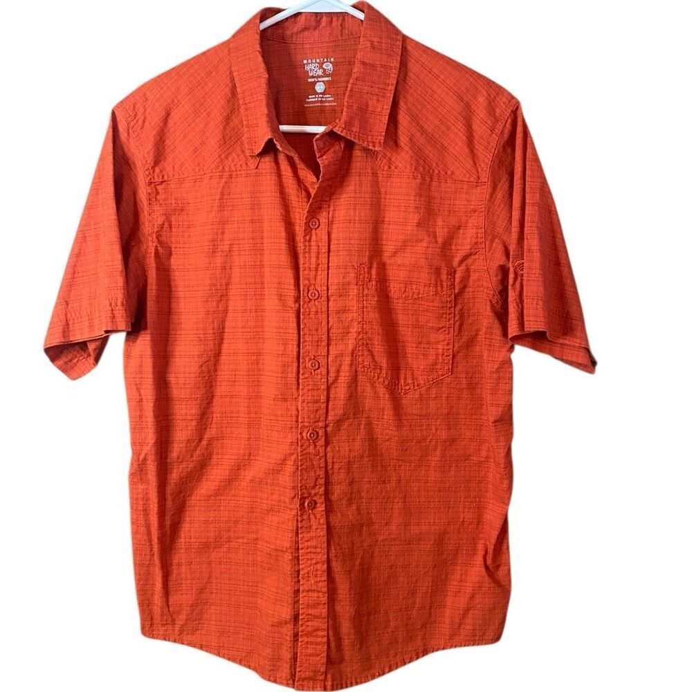 Mountain Hardwear Gorpcore Trail Shirt Plaid Cotton Orange Men M